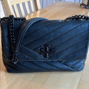 Tory Burch Kira Chevron small black on black